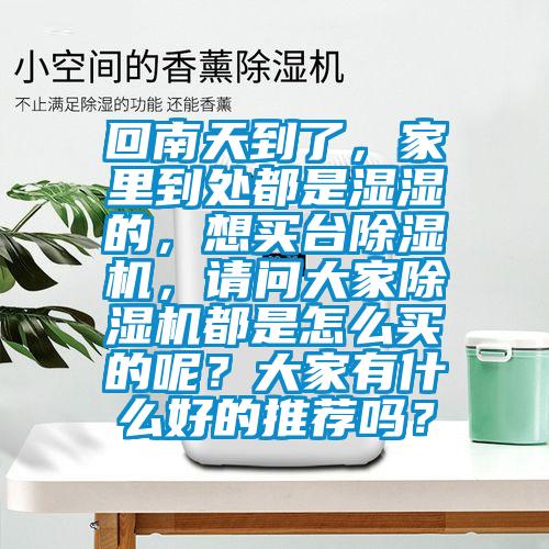 回南天到了，家里到處都是濕濕的，想買臺(tái)除濕機(jī)，請(qǐng)問(wèn)大家除濕機(jī)都是怎么買的呢？大家有什么好的推薦嗎？
